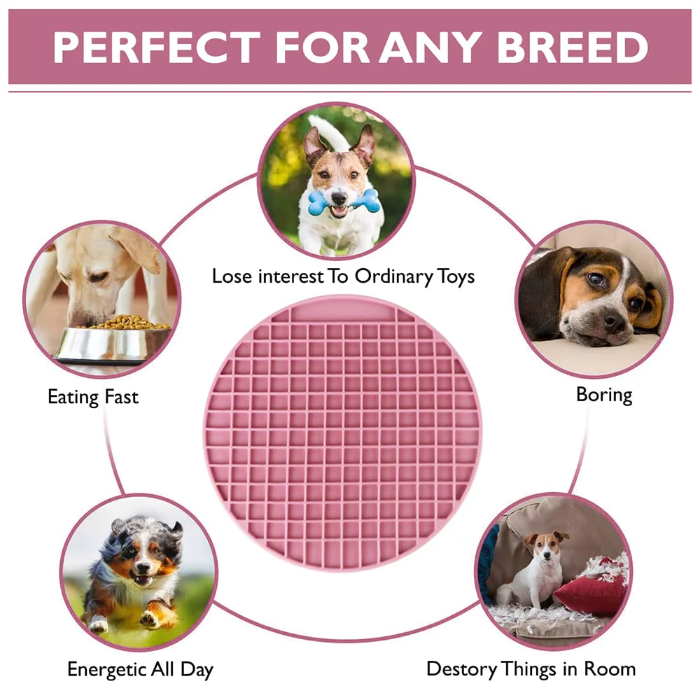 Pawpourri Round Lickmat for Dogs and Cats (Pink) image 2