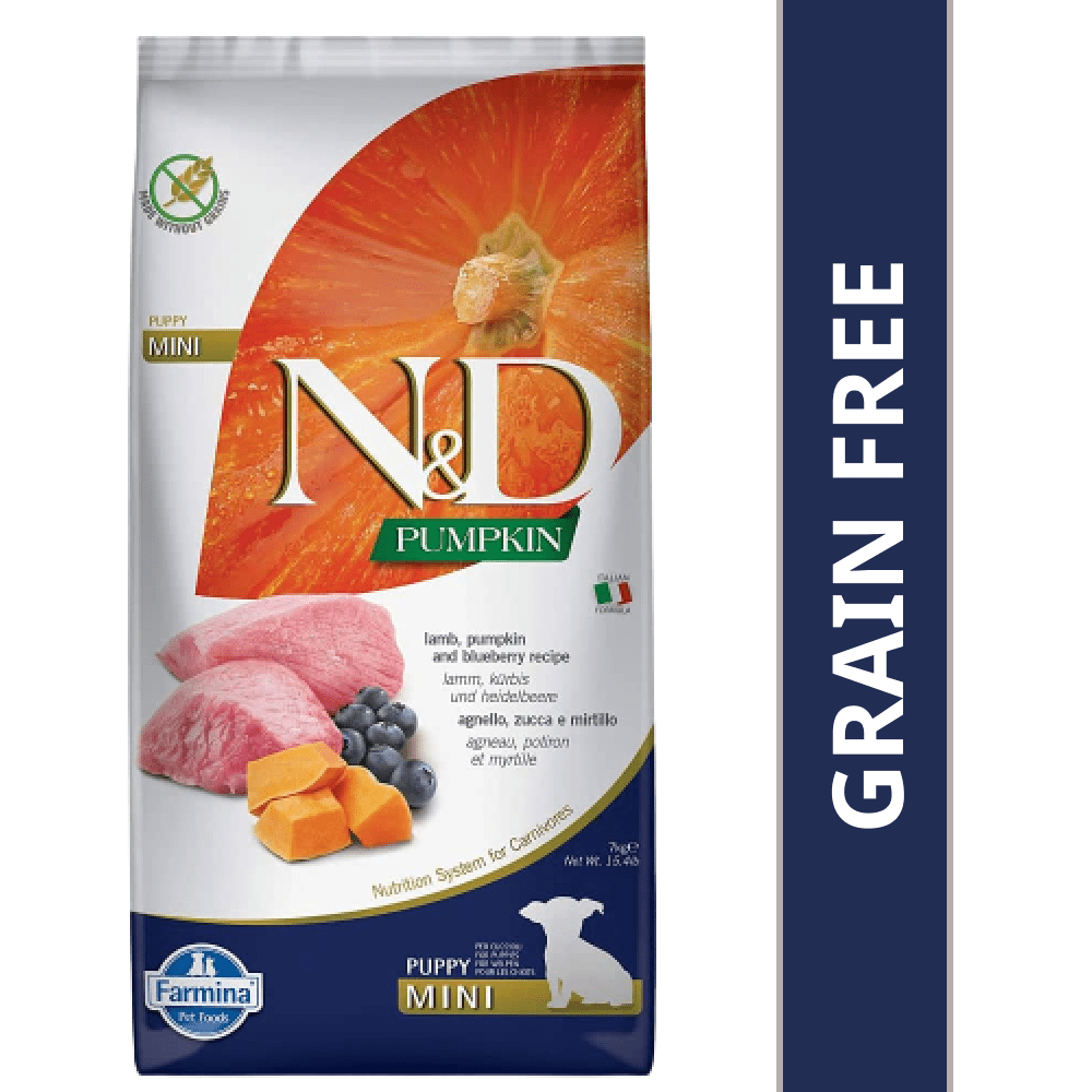 Farmina N&D Pumpkin Lamb & Blueberry Grain Free Puppy Mini Dog Dry Food image 9