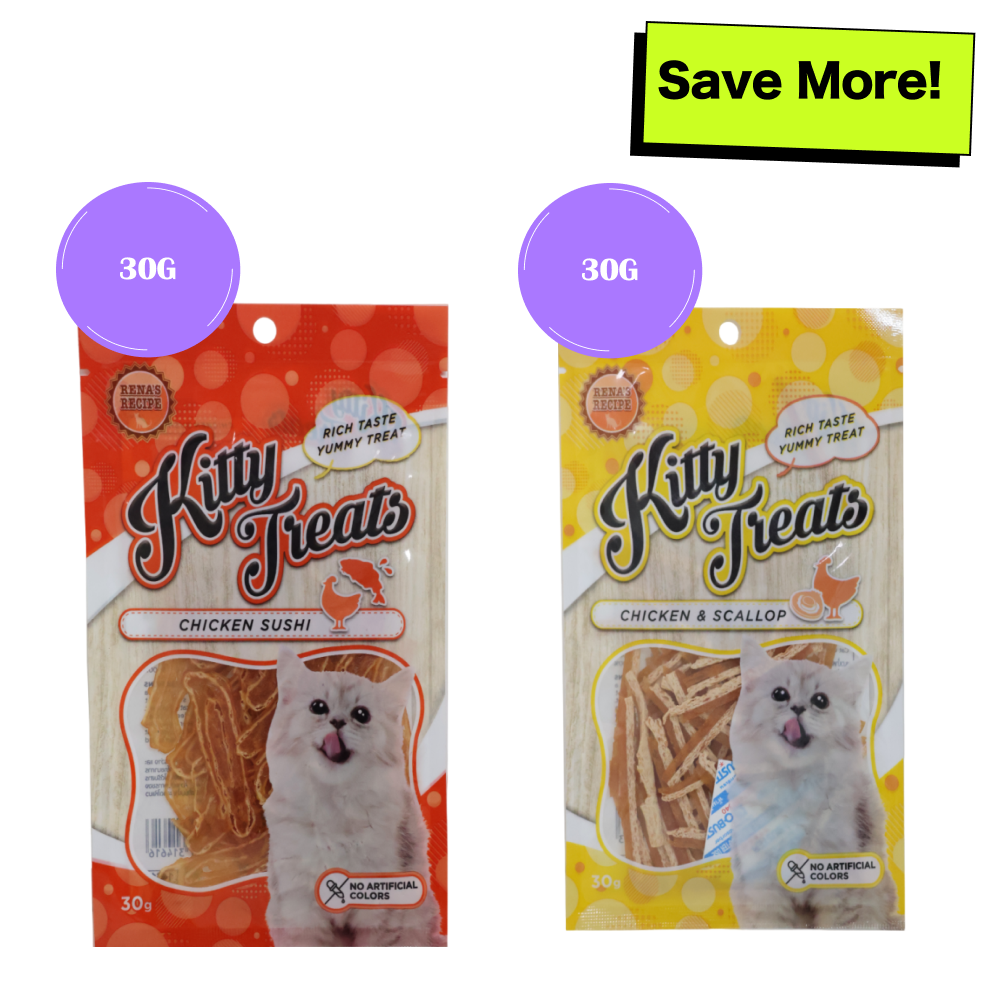 Kitty Treats Chicken Sushi and Chicken with Scallop Flavour Cat Treats Combo image 1