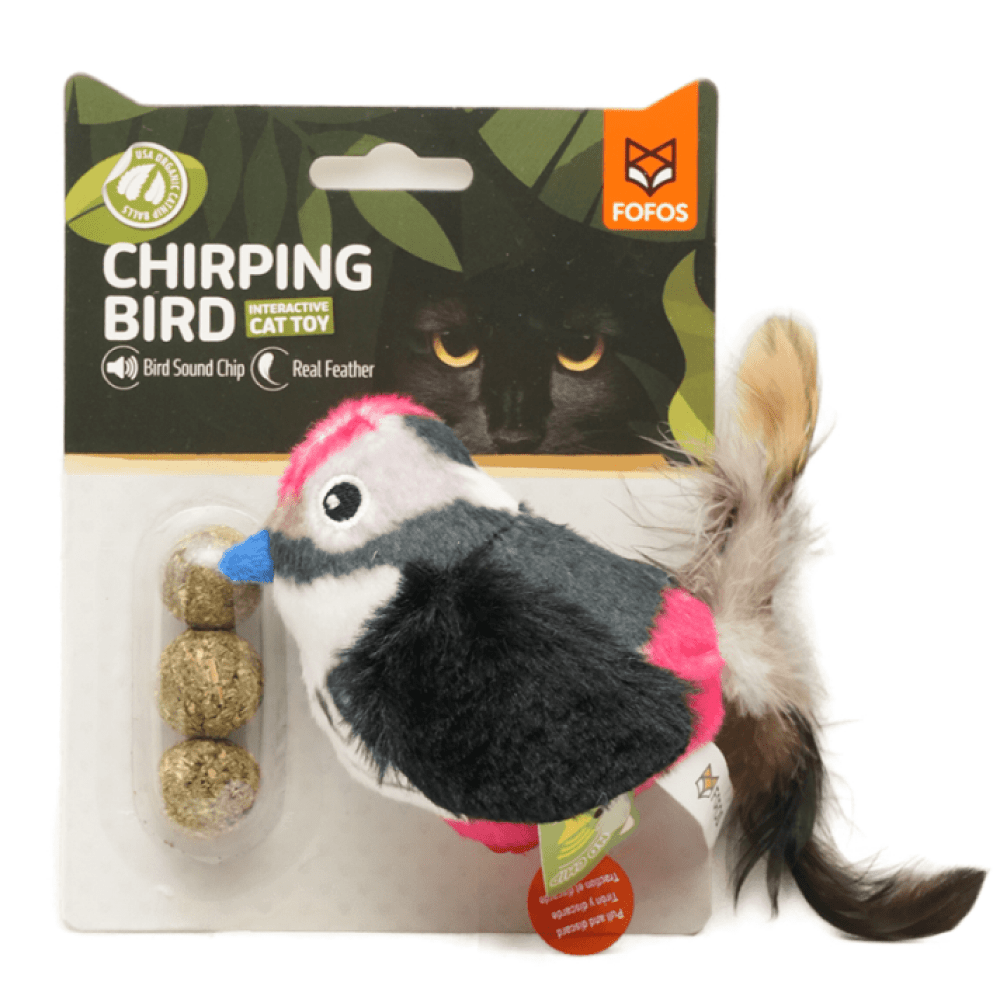 Barkbutler x Fofos Black Bird with Catnip Balls Interactive Toy for Cats (Black)