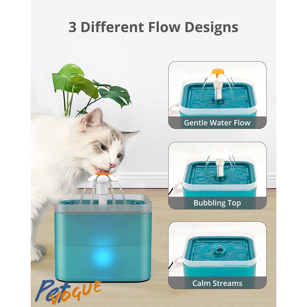 Pet Vogue Automatic Water Fountain with LED Light for Cats and Dogs (Blue) image 5