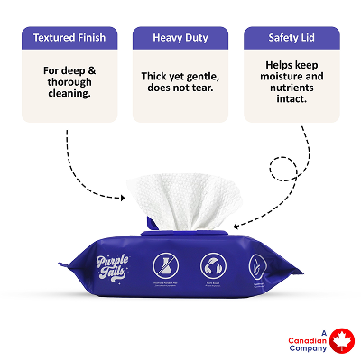Purple Tails Canada Unscented Wipes for Dogs image 4