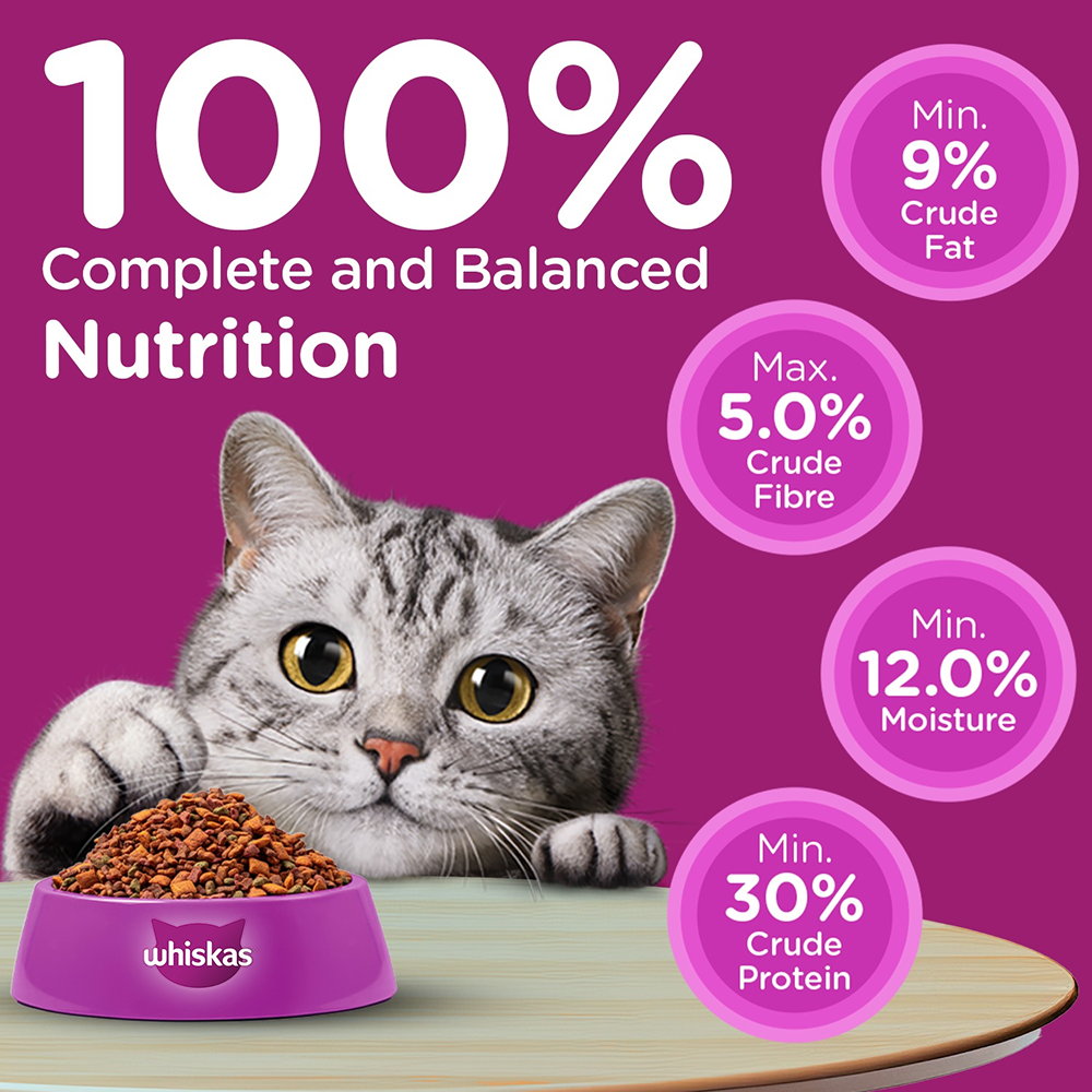 Whiskas Chicken Flavour Cat (Adult 1+) Dry Food image 10