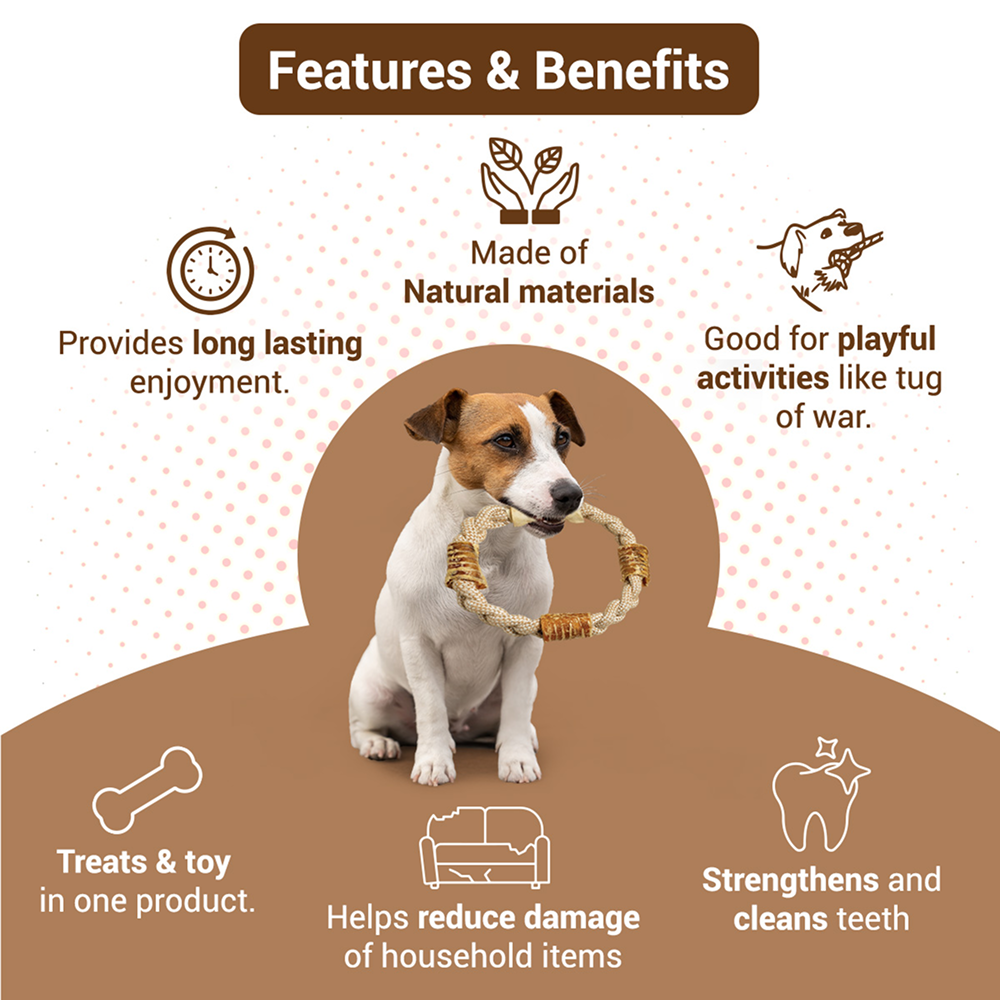 Bowlers Chewrope Donut Functional Dog Treat Toy image 2