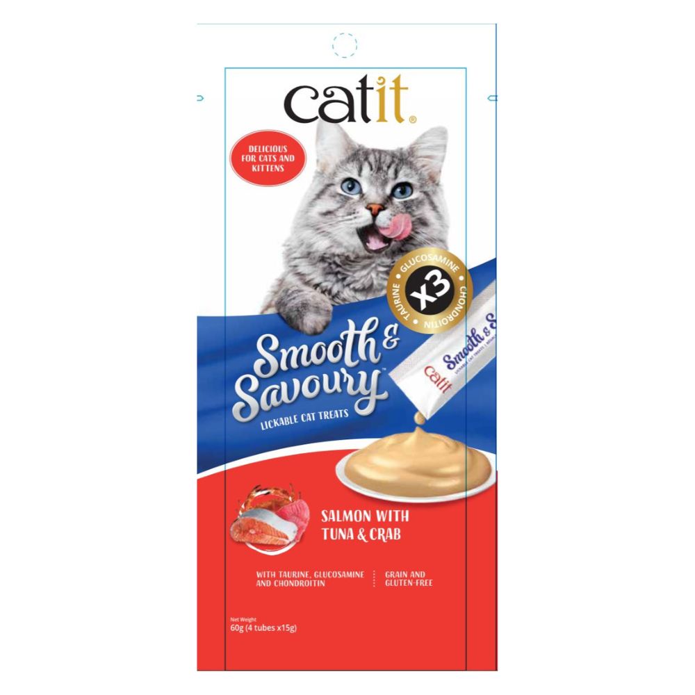 Catit Smooth and Savoury Salmon with Tuna and Crab Creamy Cat Treat image 1