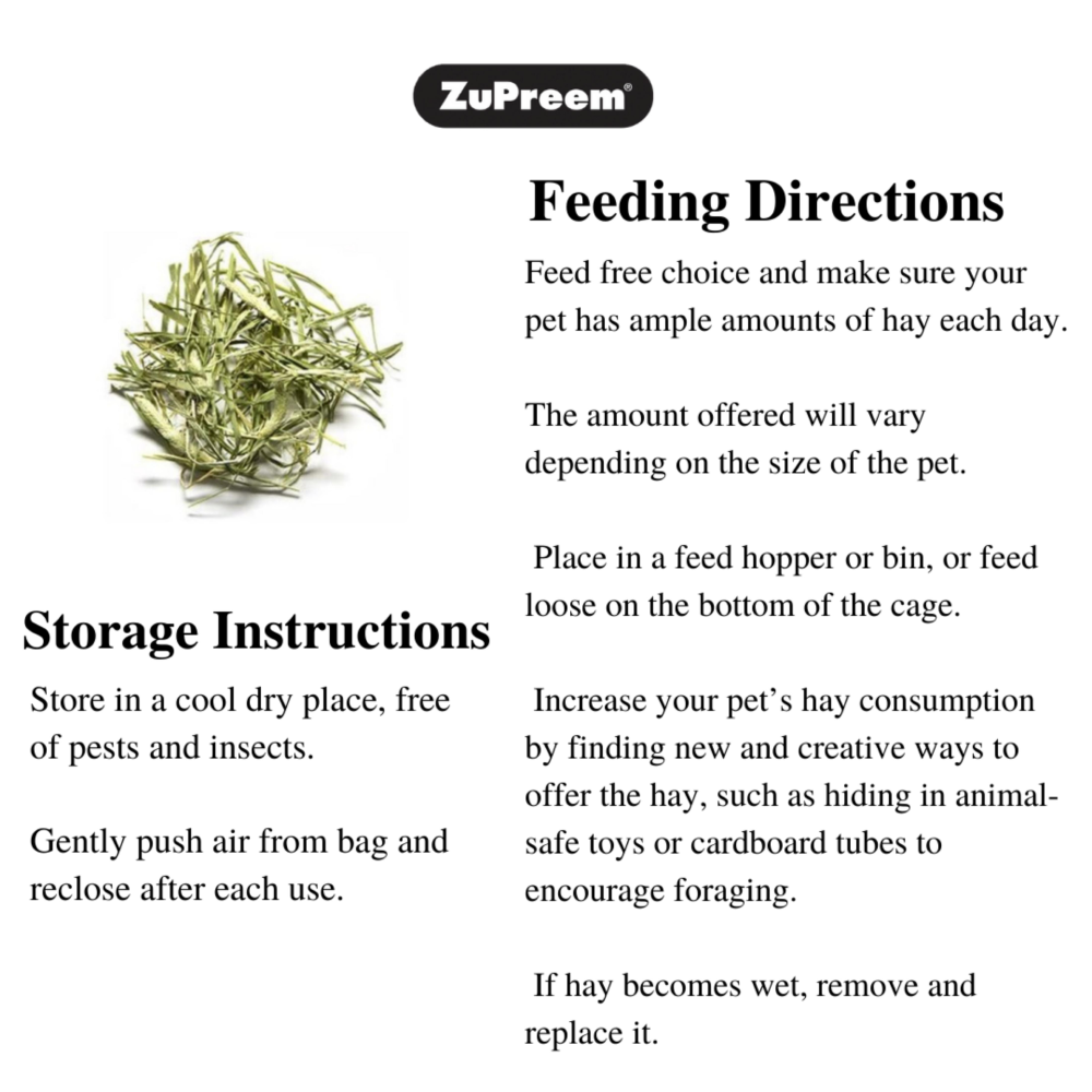 Zupreem Timothy Naturals Premium Timothy Hay for Rabbits, Hamsters and Guniea Pigs image 2