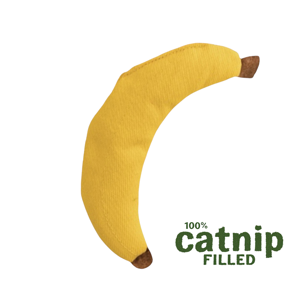 Talking Dog Club Bananas with 100% Catnip Toy for Cats (Yellow) image 1