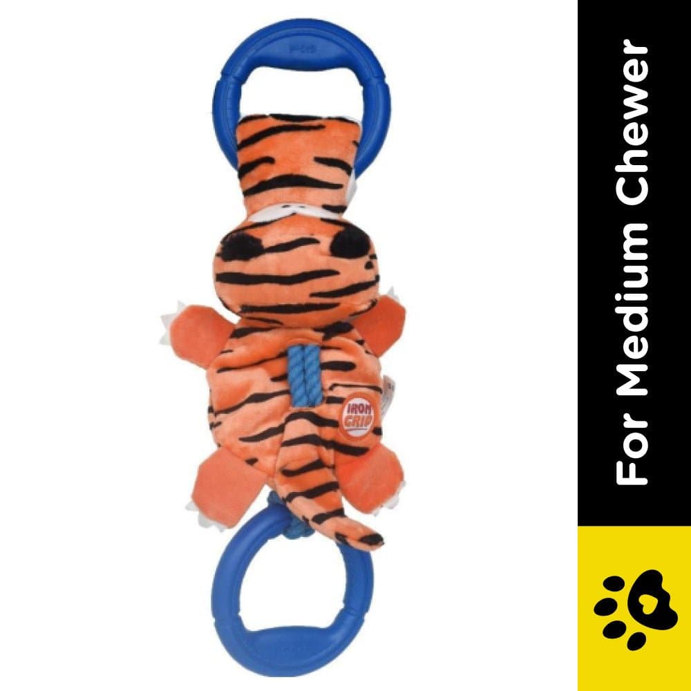 GiGwi Iron Grip Tiger Plush with TRP Handle Toy for Dogs (Orange) image 2