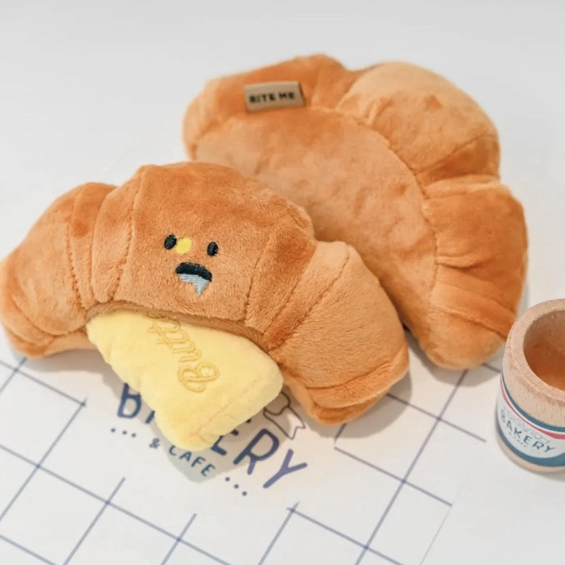 Talking Dog Club Crusty Croissant Interactive Plush Toy for Dogs (Brown) image 3