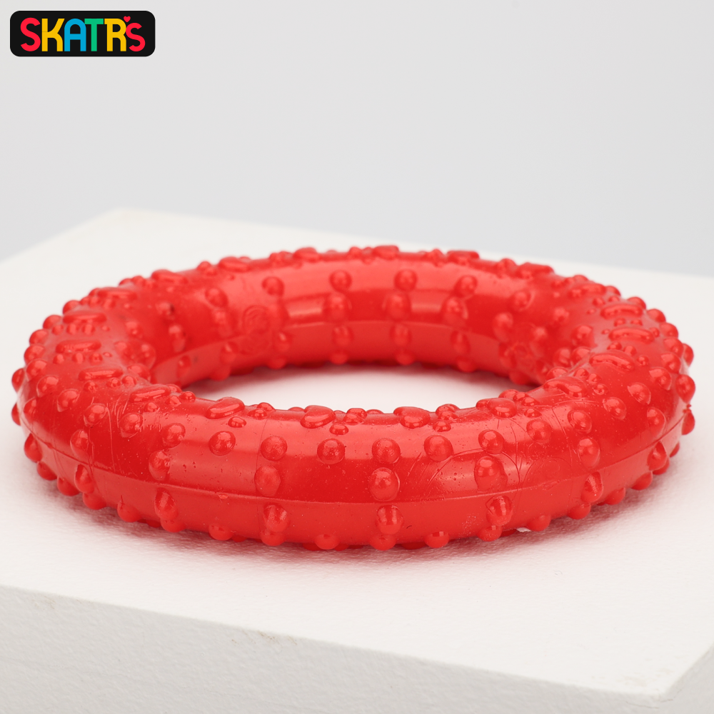 Skatrs Rubber Ring Toy for Dogs (Red) image 4