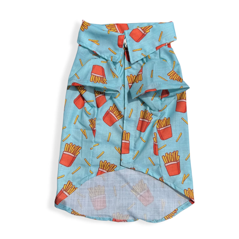 Pawgypets Fries Over Guys Shirt for Dogs (Blue) image 3