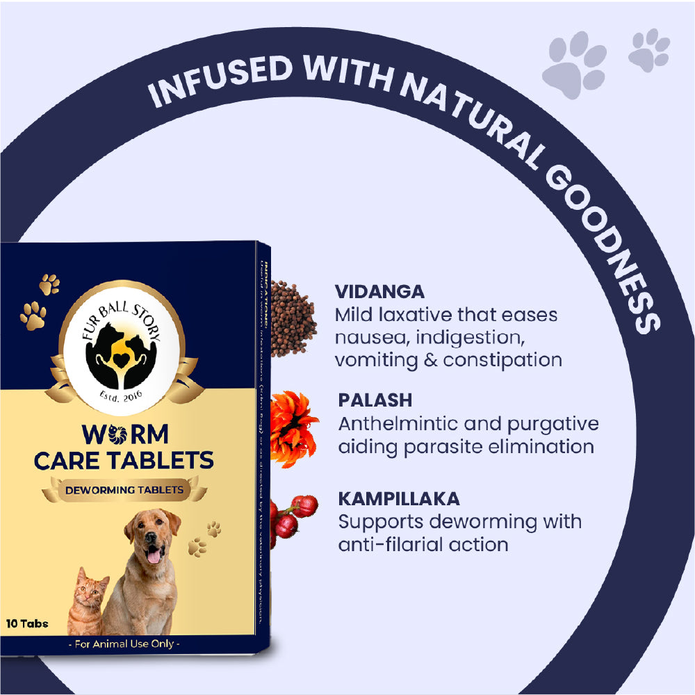 FurBall Story Worm No More Deworming Tablet for Dogs and Cats image 4