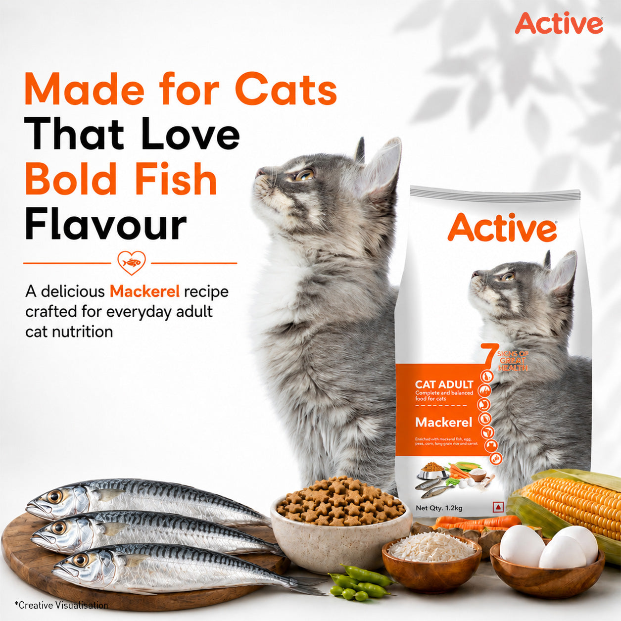 Active Mackerel Adult Cat Dry Food (Buy 1 Get 1) image 2
