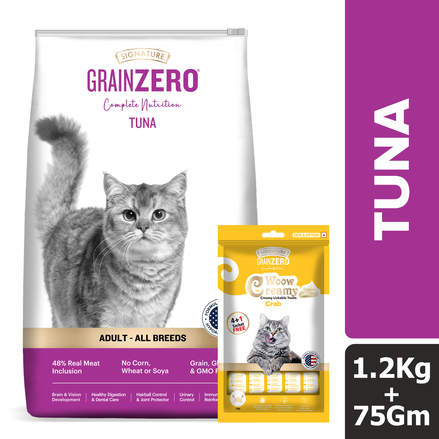Signature Tuna, Chicken, Vegetable, Mackerel Combo Dry Food Cat image 4