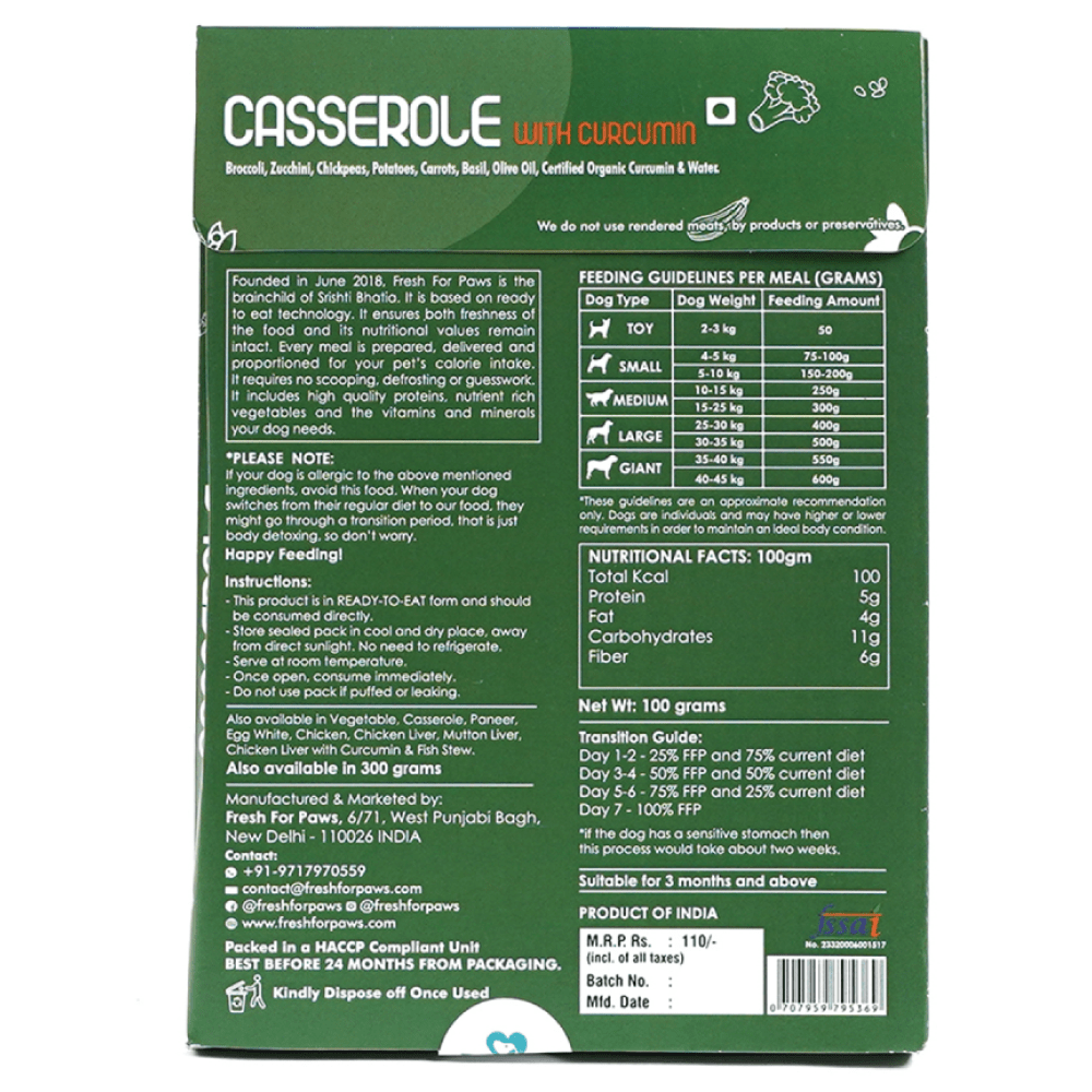 Fresh For Paws Vegetable Stew & Casserole with Curcumin Vegetarian Dog Wet Food image 8