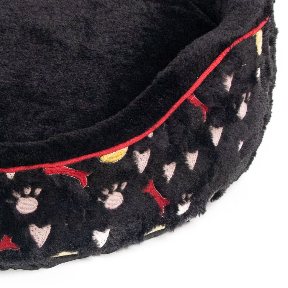 Petter World Soft Micro Fur Round Orthopedic Cuddler Bed with Removable  Cushion Top for Dogs (Jet Black) image 2