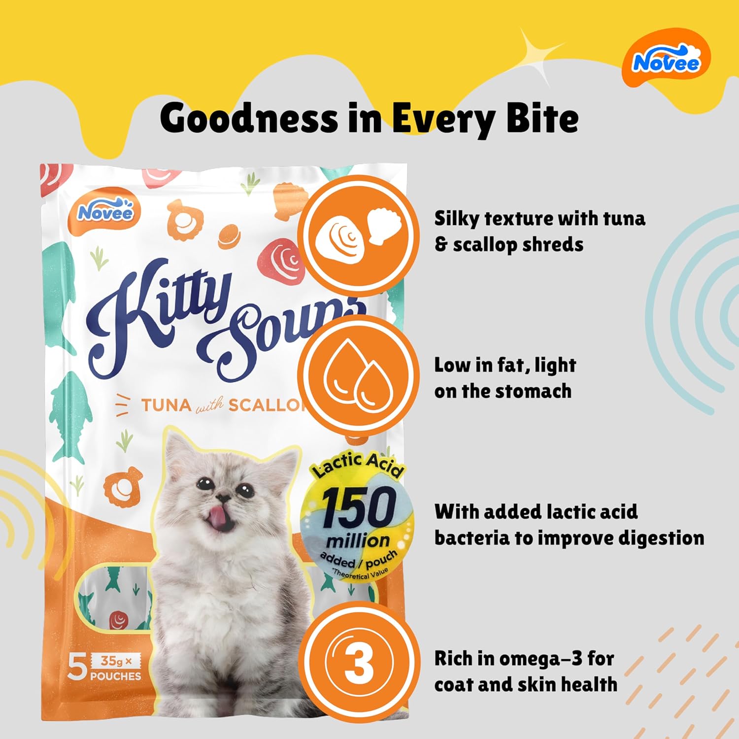 Novee Kitty Tuna with Scallop Soup Cat Treats image 4
