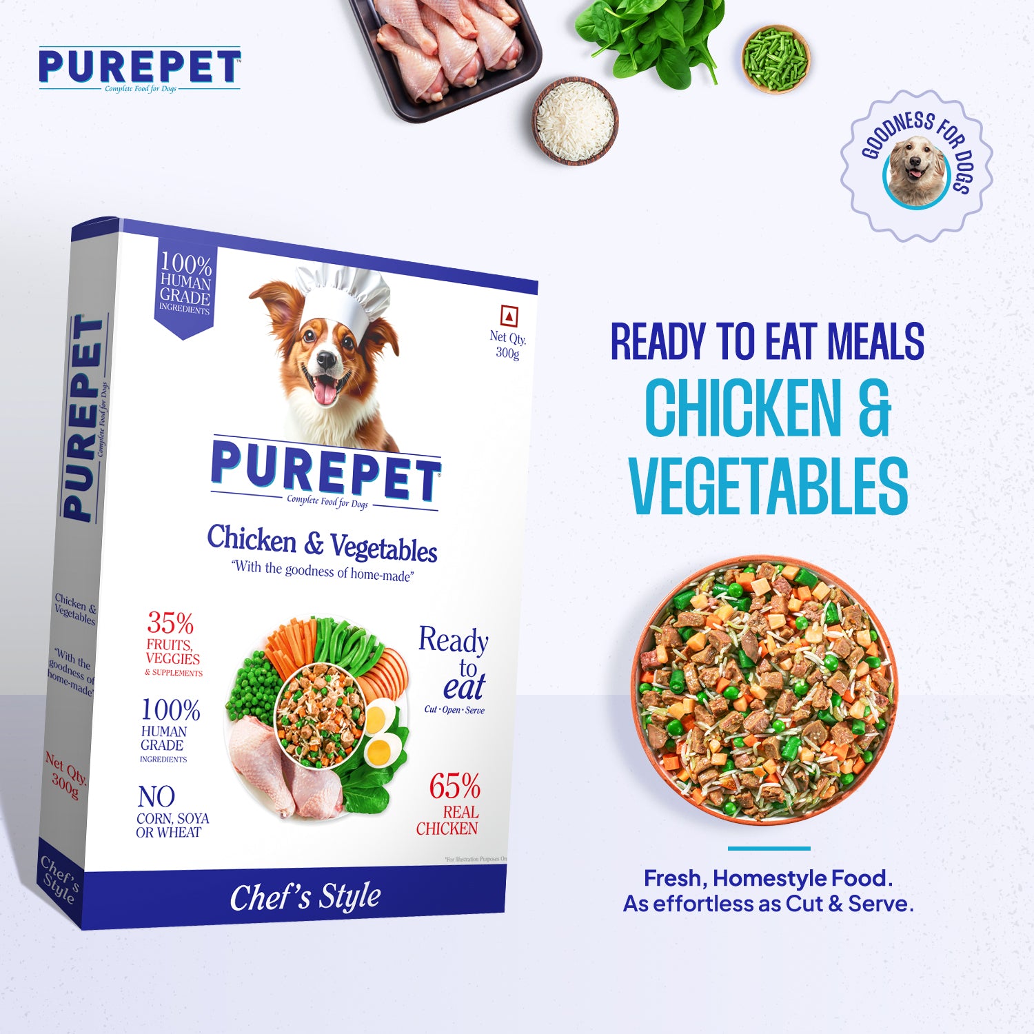 Purepet Chicken and Vegetable Biryani Fresh Food For Dogs image 5