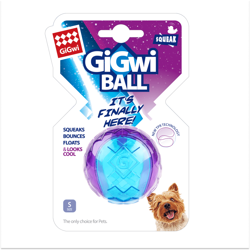 GiGwi Ball Squeaker Toy for Dogs (Blue/Purple) | For Medium Chewers image 4