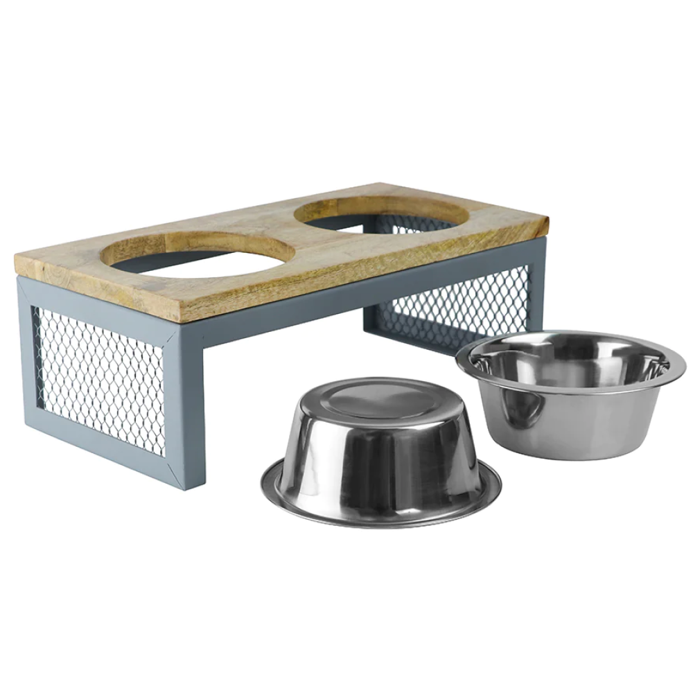 Pawpourri Wooden Top Mesh Diner for Dogs and Cats (Wooden Brown) image 3