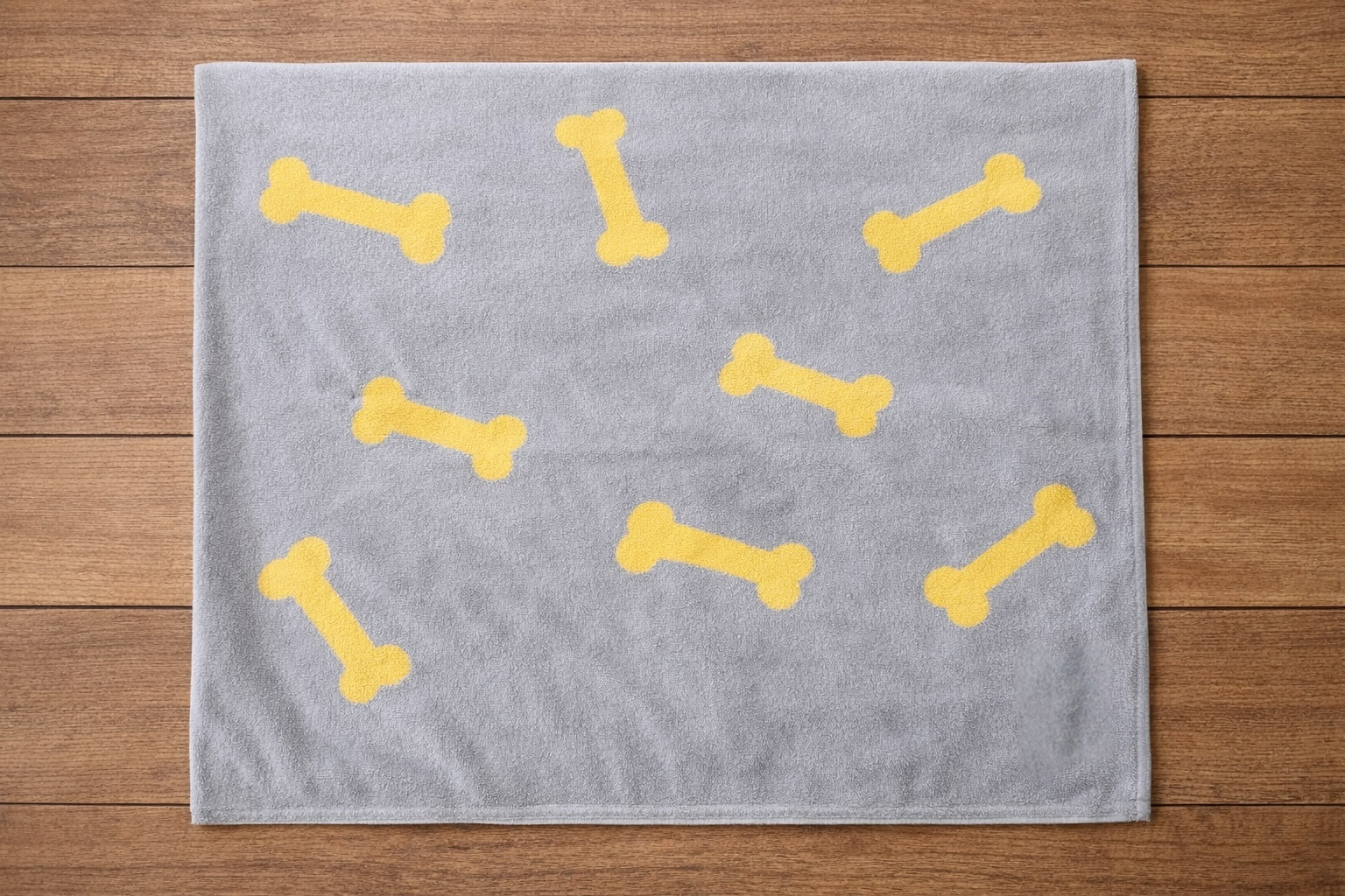 Talking Dog Club Bone Print Viscose Blanket for Dogs (Grey and Yellow Bone) image 1