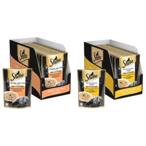 Sheba Tuna Pumpkin & Carrot In Gravy and Chicken With Tuna In Gravy Rich Premium Adult  Fine Cat Wet Food Combo
