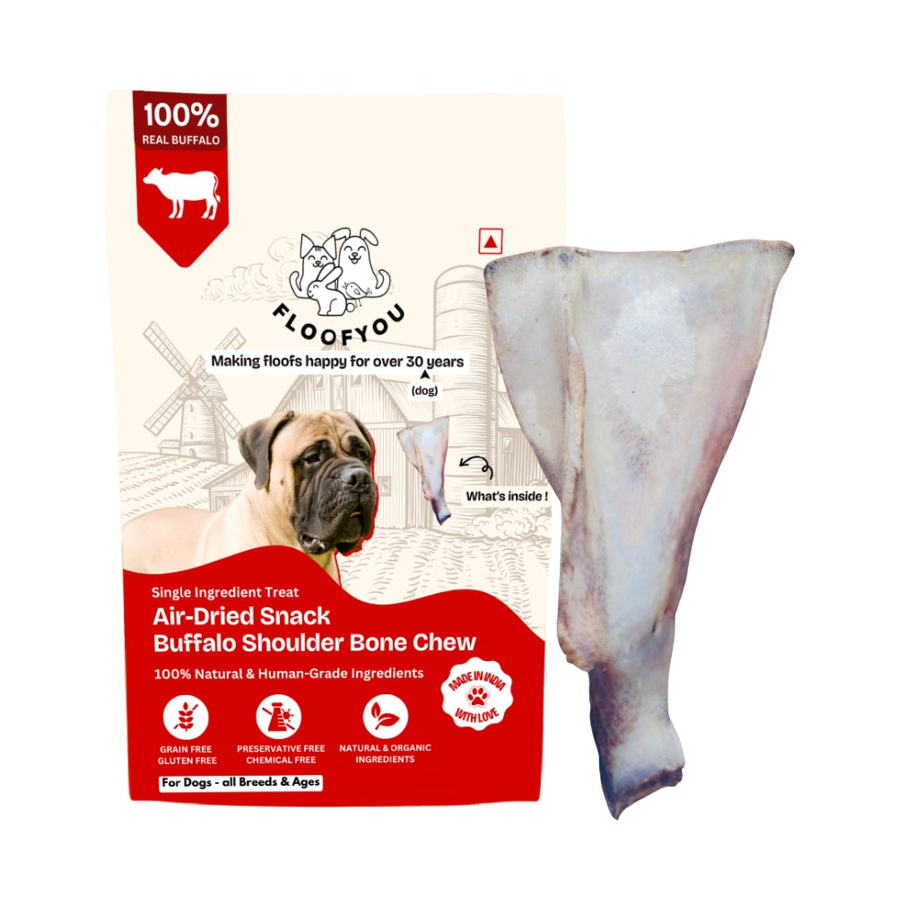 Floofyou Air Dried Buffalo Shoulder Bone Dental Chew Dog Treats