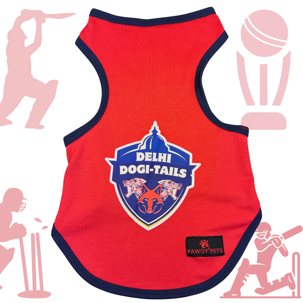 Delhi Dogi Tails ipl Jersey for Dogs and Cats | Indian Pet League