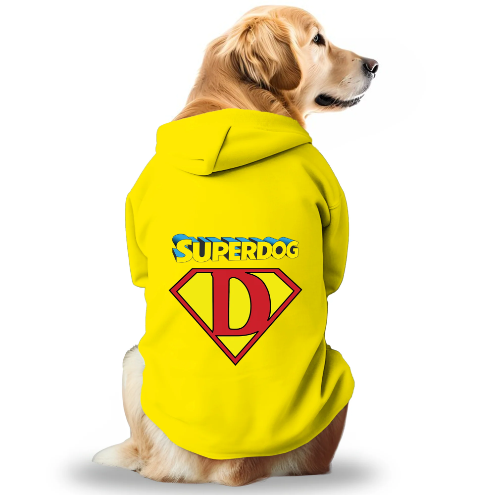 Pawsindia SuperDog Hoodie for Dogs (Yellow) image 1