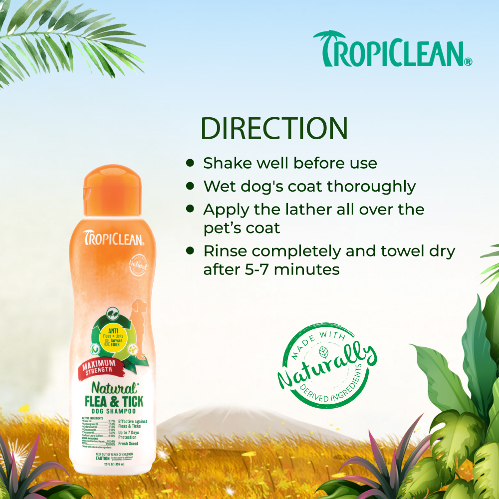 Tropiclean Maximum Strength Natural Flea & Tick Shampoo for Dogs image 7