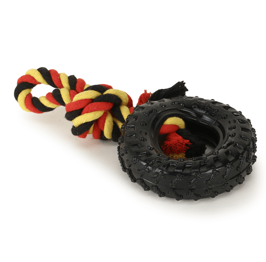 Basil Rubber Tyre with Cotton Rope for Dogs image 3