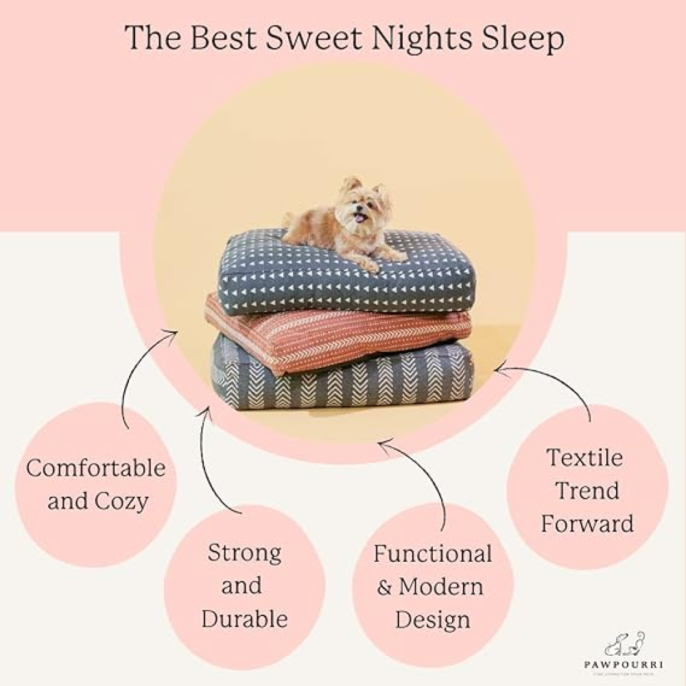 Pawpourri Ultra Soft Bolster Chevron Cuddler Bed for Dogs and Cats (Grey) image 5