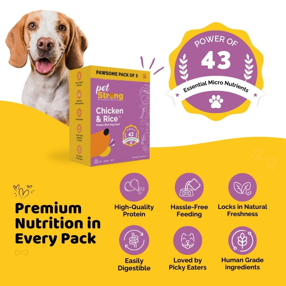 PetStrong Chicken and Rice Fresh Food and 2.2  Meal Protein Booster for Dogs Combo image 4