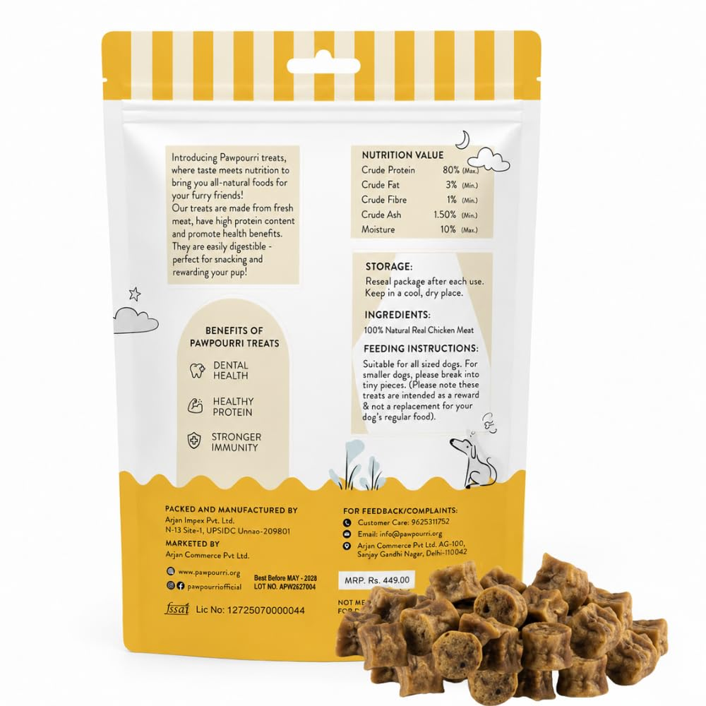 Pawpourri 100% Natural Chicken Nuggets Dog Treat image 8