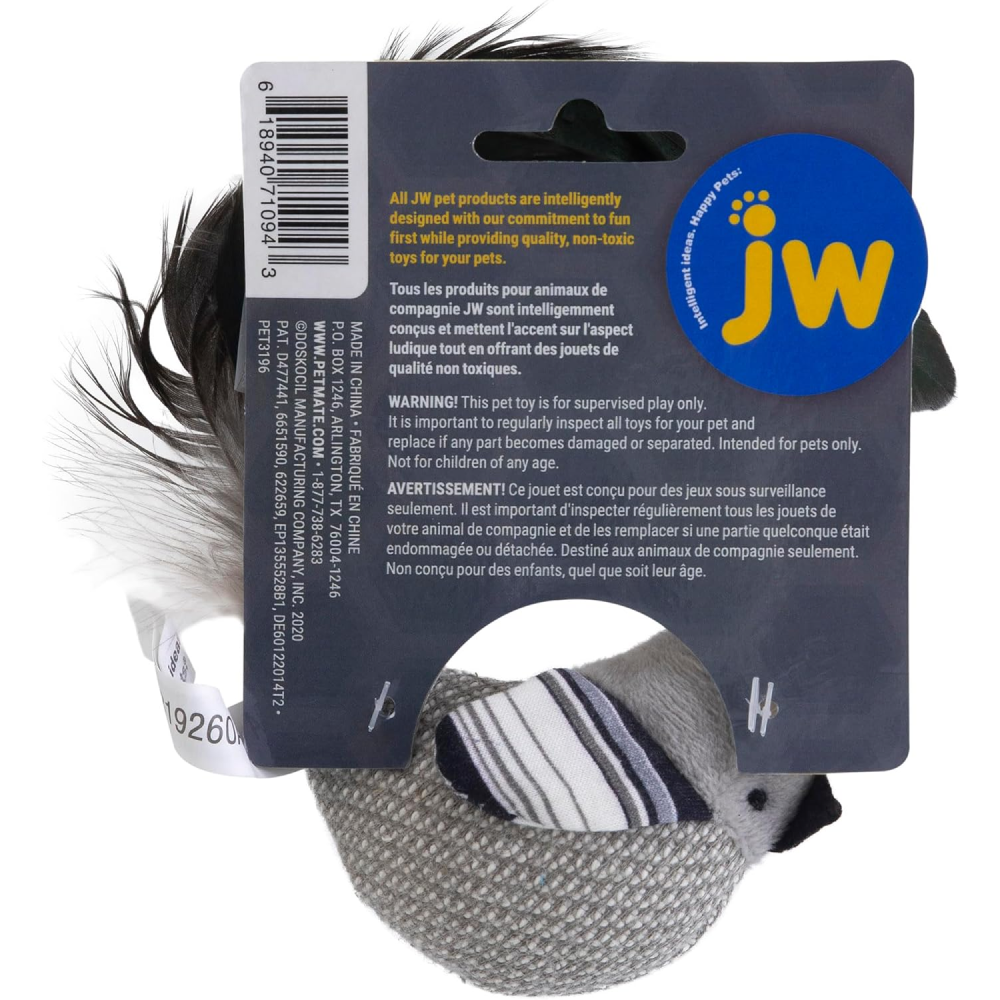 JW Cataction Brid with Catnip Toy for Cats (Black/White) image 2