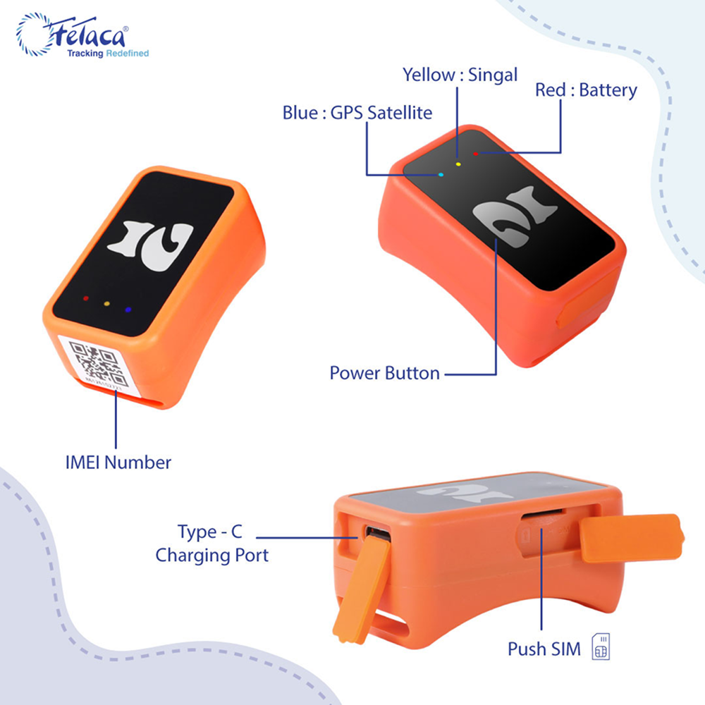 FeTaca Smart 4G GPS Tracker with Lifetime Free Tracking & 1 Year Data SIM Subscription for Dogs and Cats (Orange) image 3