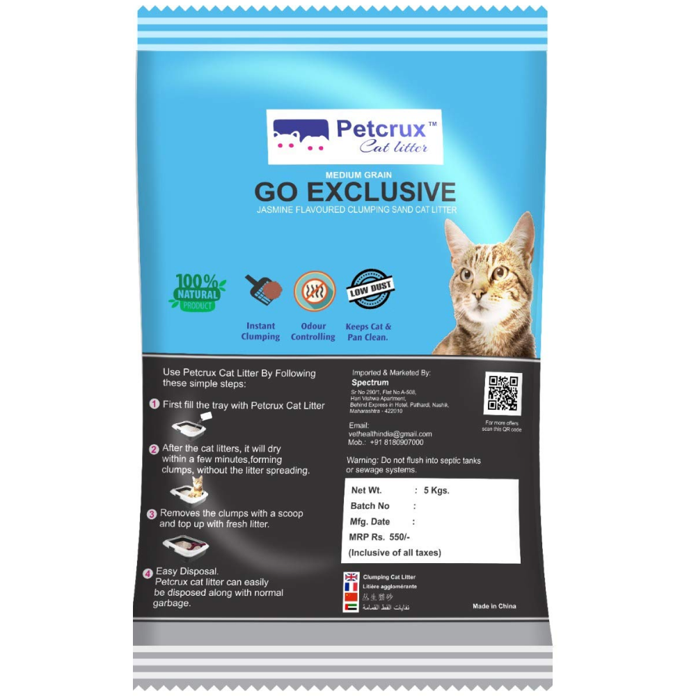 Petcrux Go Exclusive Scoopable Montonite Jasmine Cat Litter in Reusable Jute Bag image 2