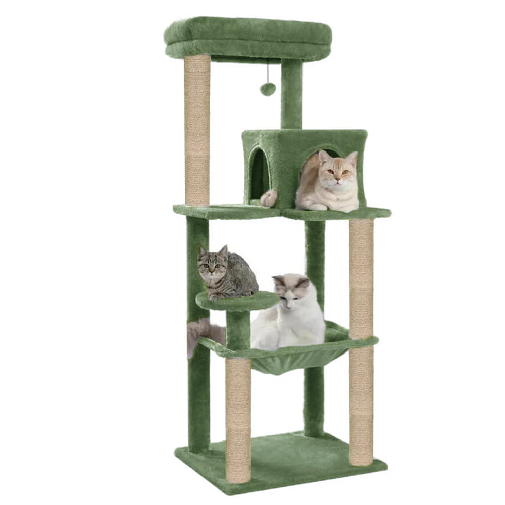 Furrlovers Cat Tree with Condo, Hammock, Hanging Ball & Jute Rope Scratching Posts image 7