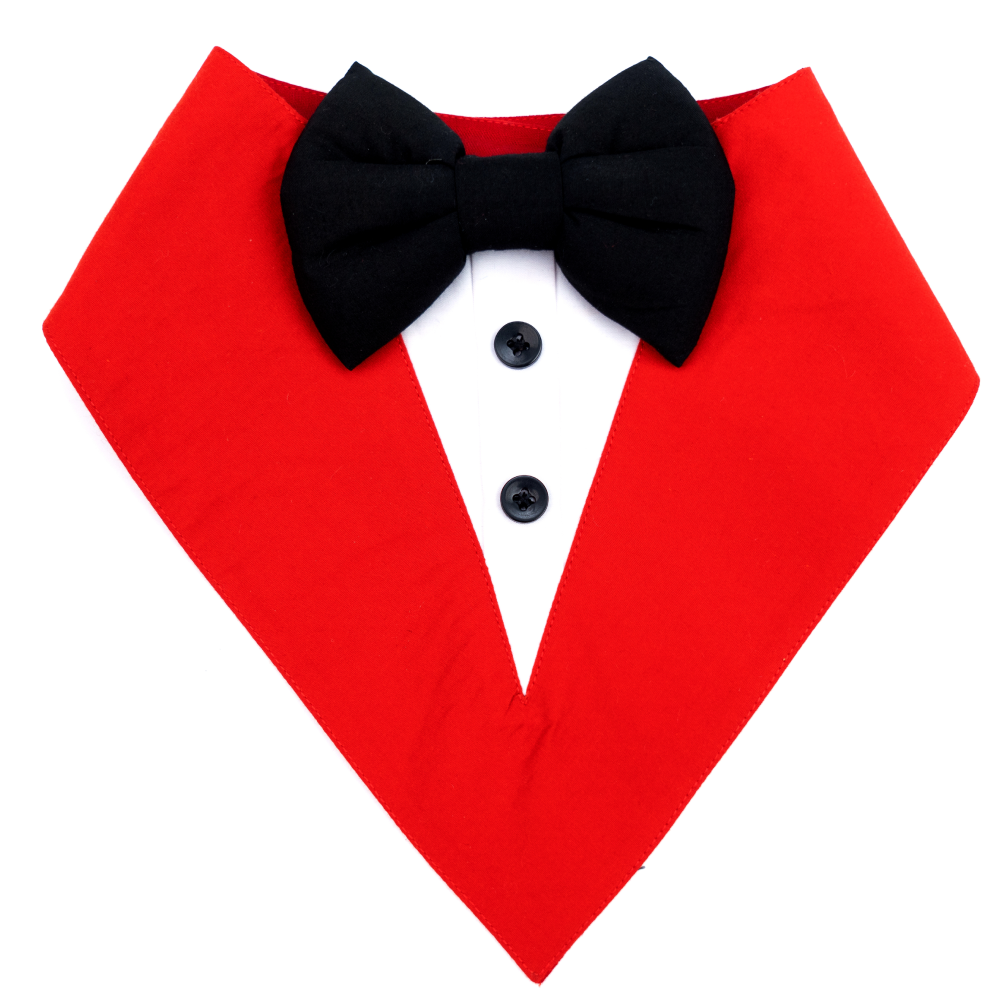 Dogobow Tuxedo Bandana for Dogs (Red) (Get a Bow Free) image 5