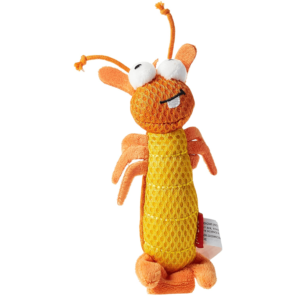 GiGwi Dental Mesh Shrimp Toy for Cats (Orange) image 2