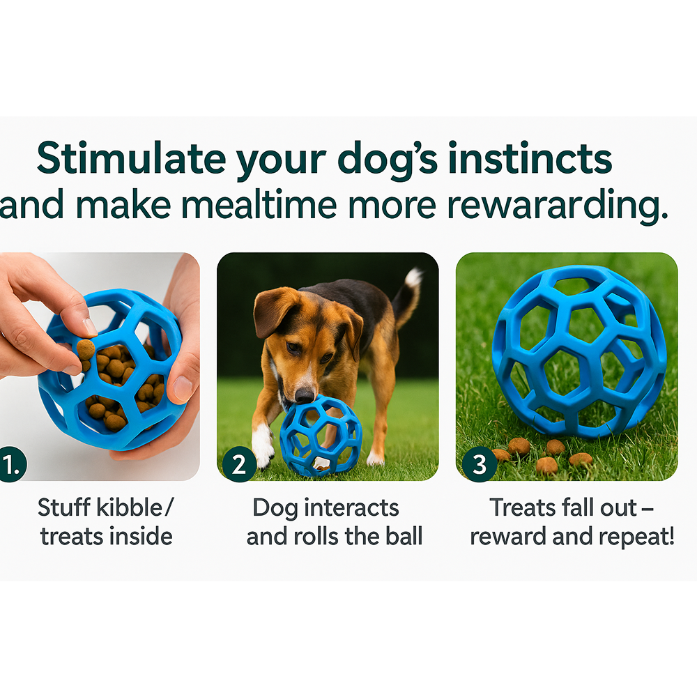 Talking Dog Club Pop Hollow Elastic Interactive Busy Ball Toy for Dogs (Blue) image 4