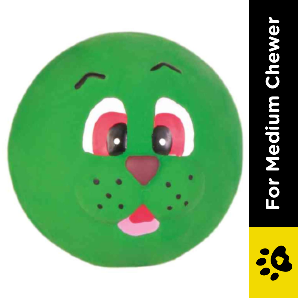 Trixie Animal Faces Latex Ball Toy for Dogs (Green) image 2