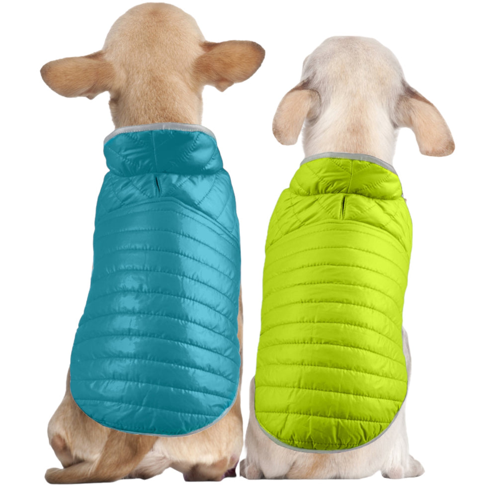 Talking Dog Club Double Trouble Reversible Jackets for Dogs (Blue/Green) image 3
