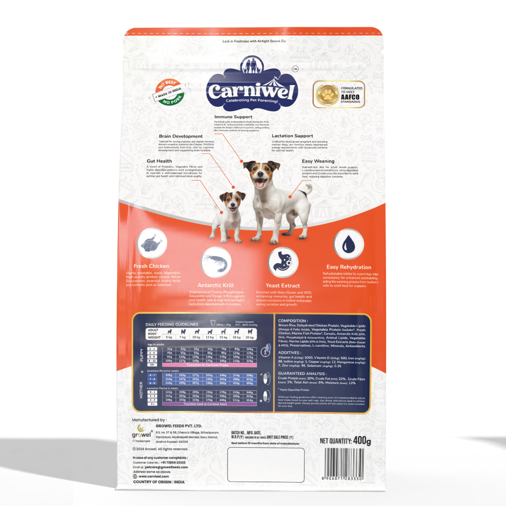 Carniwel Fresh Chicken Kibble Starter For Small Breed Mother & Baby Dog Dry Food image 10