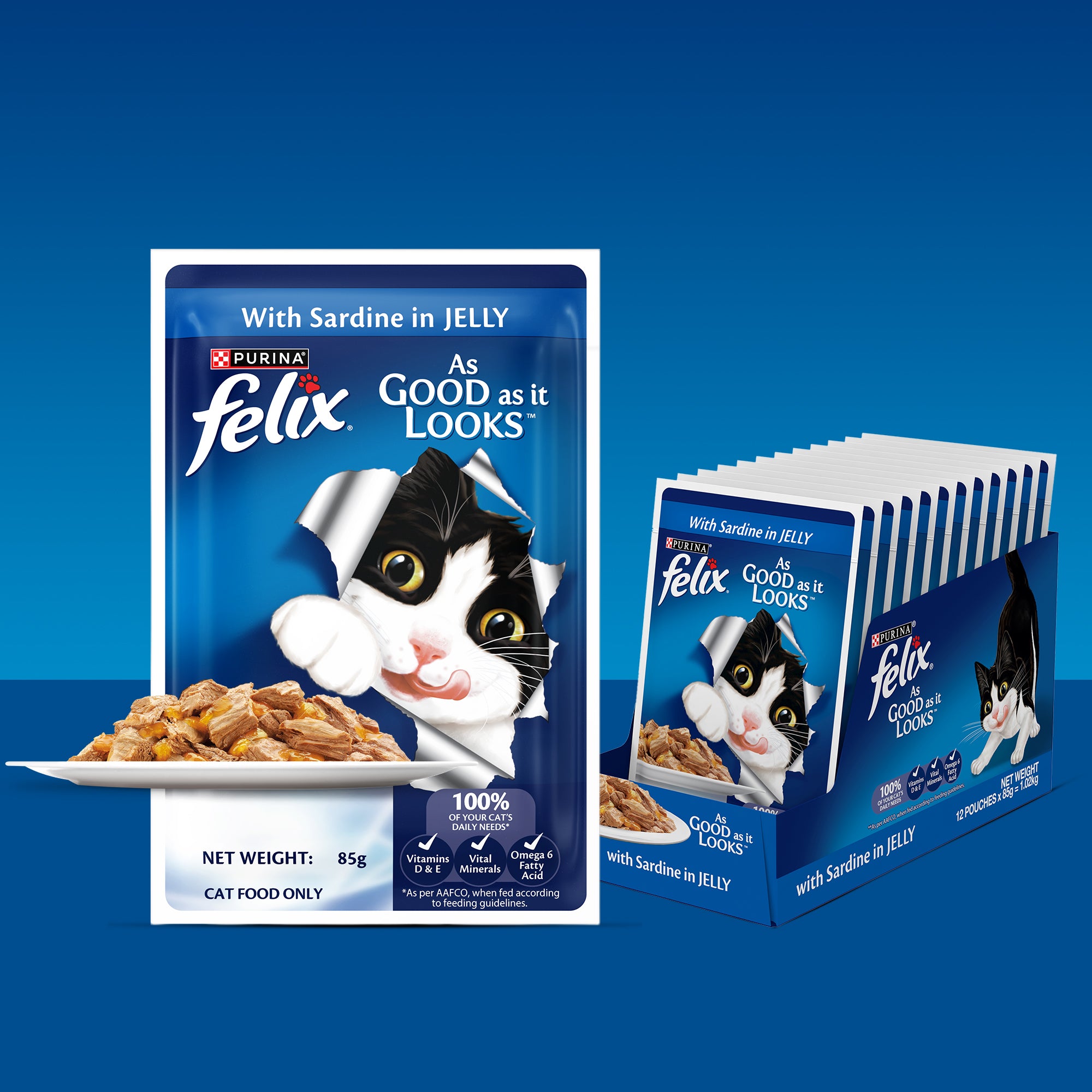 Purina Felix with Sardine in Jelly Complete and Balanced Adult Cat Wet Food