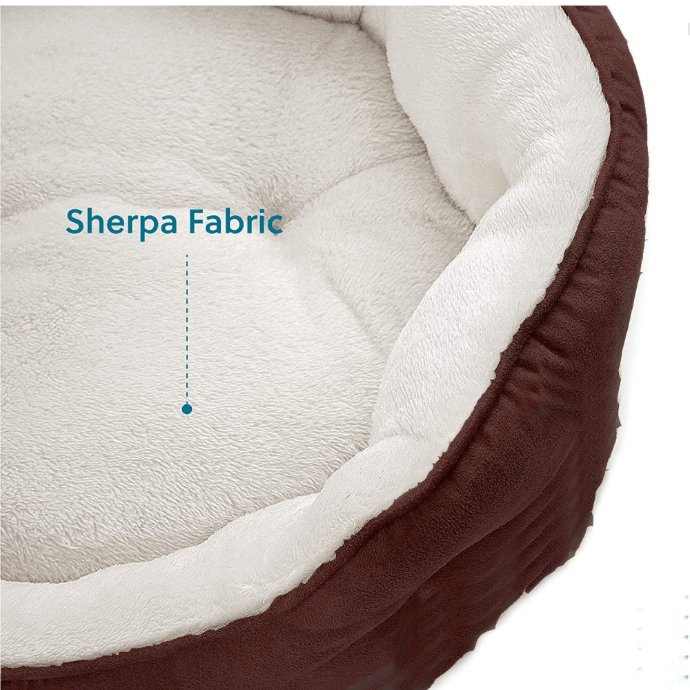 Fluffy's Pawsome Round Washable Bed for Dogs and Cats (Brown) image 4