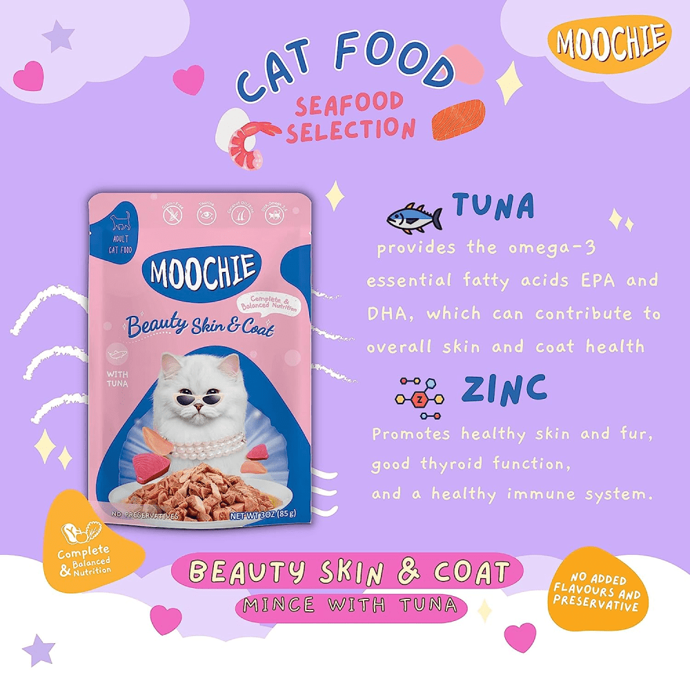 Moochie Tuna Grain Free Beauty Skin & Coat Adult Cat Wet Food image 2