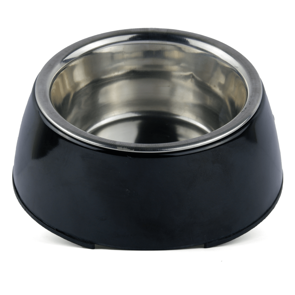Basil Solid Color Melamine Bowl for Dogs and Cats (Black) image 2