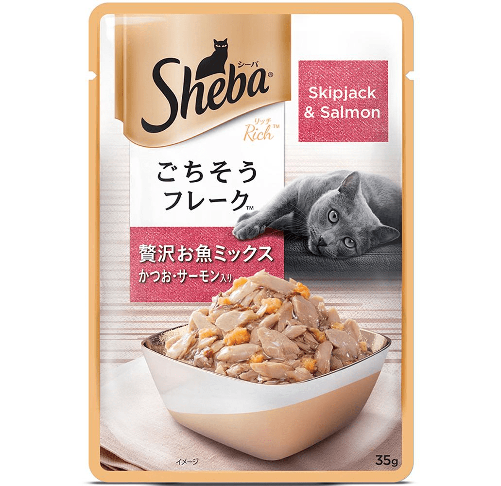 Sheba Fish with Sasami and Skipjack & Salmon Fish Mix Cat Wet Food Combo image 3