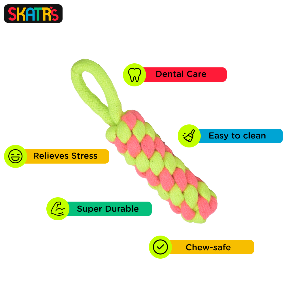 Skatrs Dummy Knotted, Ball and Bone Shaped Rope Chew Toy Combo for Dogs and Cats image 7